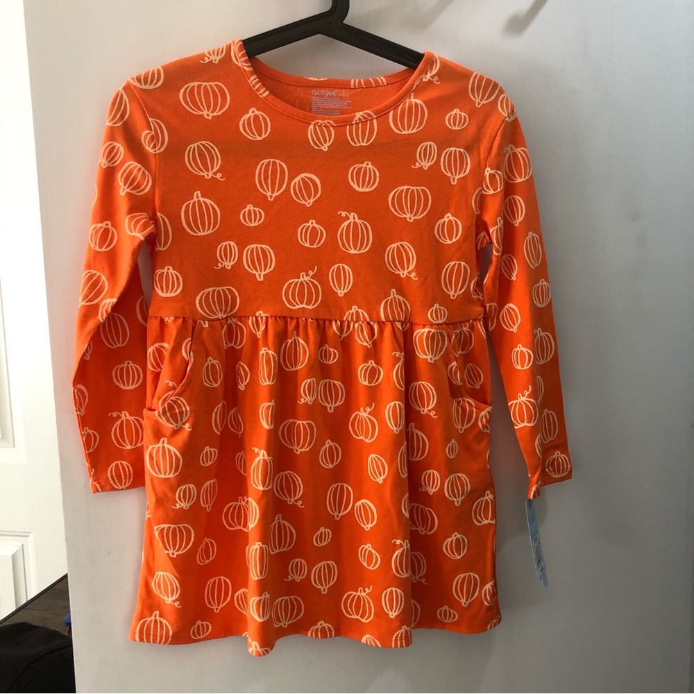 NWT Cat & Jack Girls Long sleeve Dress Size 6/7 With Side Pockets